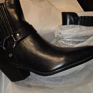 Black Ankle Boots with Block Heel